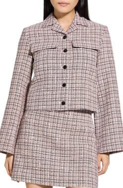 THEORY Patch Tweed Crop Jacket Size 4